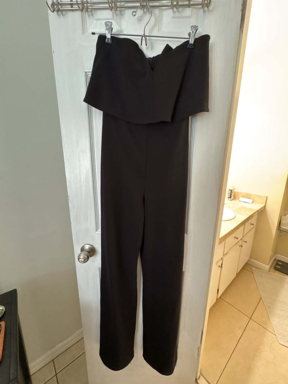 Lulus Strapless Jumpsuit Size S Black Popover Overlay